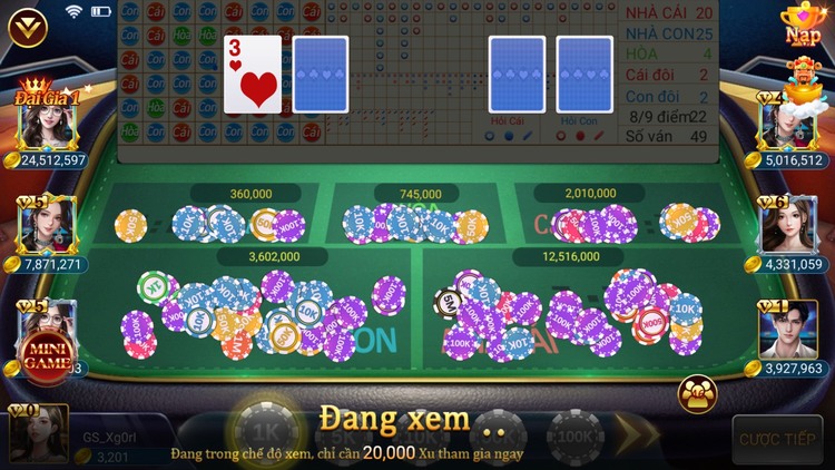 Cách chơi game bài Baccarat