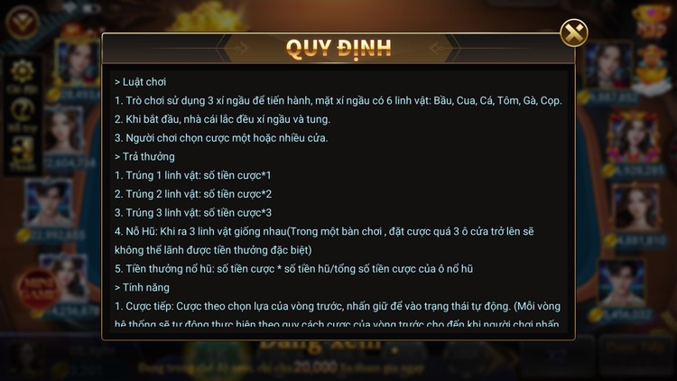 Luật chơi game bầu cua DWIN68