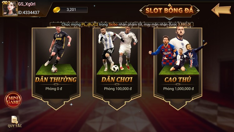 Sảnh game Slot bóng đá DWIN68